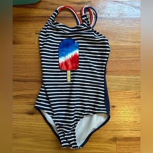 Cat & Jack Blue and White One Piece Swim with Popsicle Graphic
